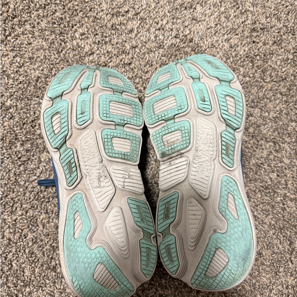 Hoka One One Bondi 7 Men's Blue and Red Athletic Shoes - Picture 10 of 11